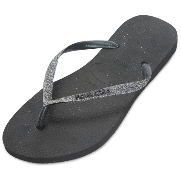 NWT Havaianas Black Glitter Sandals - Picture 1 of 4